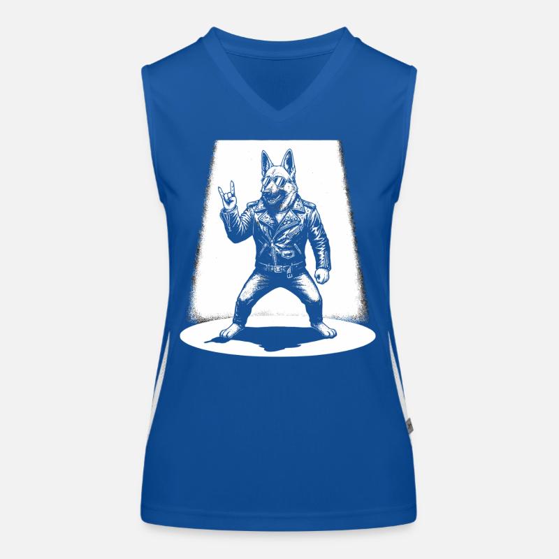 Retro Deutscher Schäferhund Rock Musik Geschenk Funktionelles Kontrast-Tank Top für Frauen