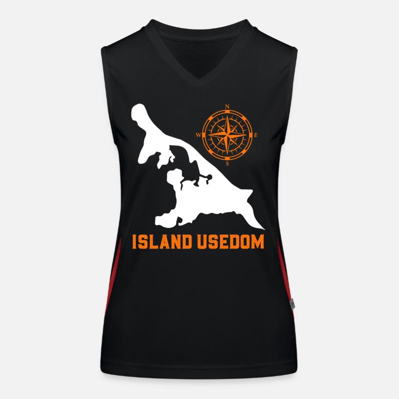 Insel USEDOM OSTSEE Urlaub Leuchtturm Lustig Funktionelles Kontrast-Tank Top für Frauen