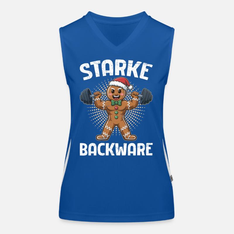 Lebkuchenmann STARKE BACKWARE Lustiges Funktionelles Kontrast-Tank Top für Frauen