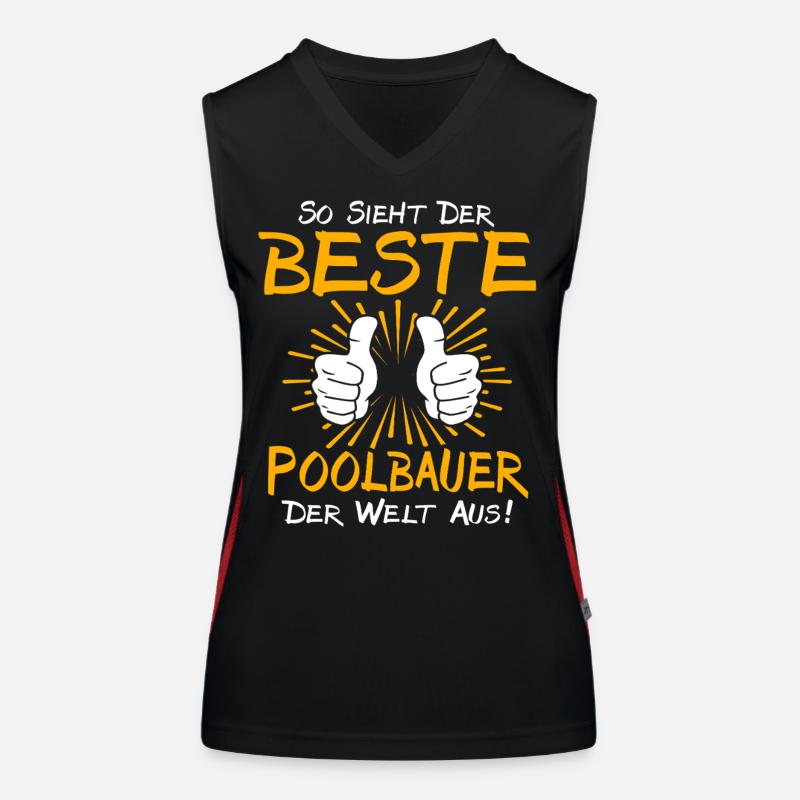 Pool Builder Gift Idea Women's Functional Contrast Tank Top