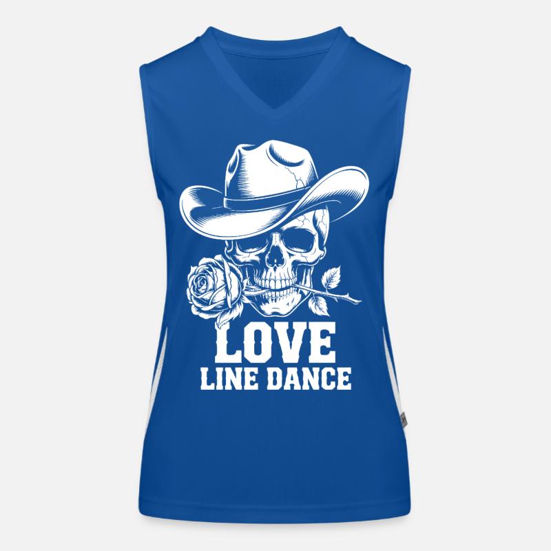 Line Dance Schädel Rose Funktionelles Kontrast-Tank Top für Frauen