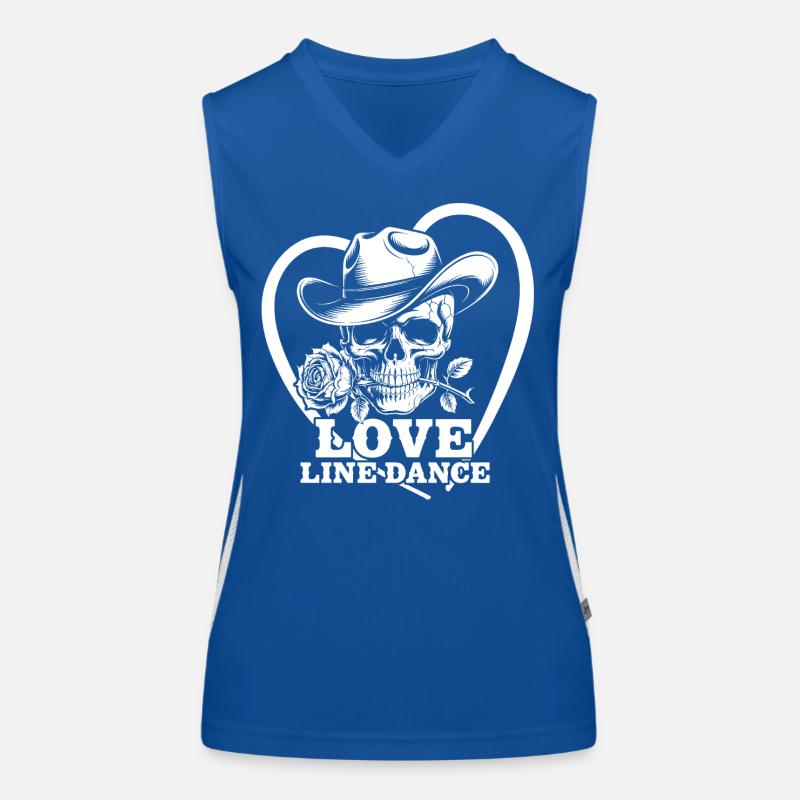 Skull Love Line Dance Women's Functional Contrast Tank Top
