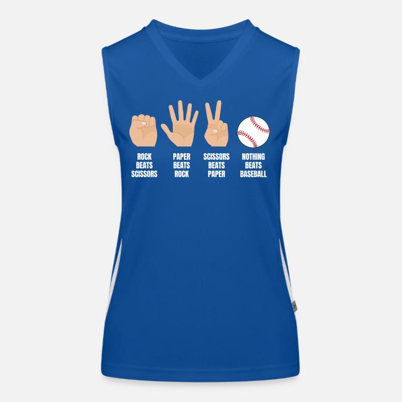 Pierre, papier, ciseaux, rien ne vaut le baseball Débardeur respirant contrasté Femme