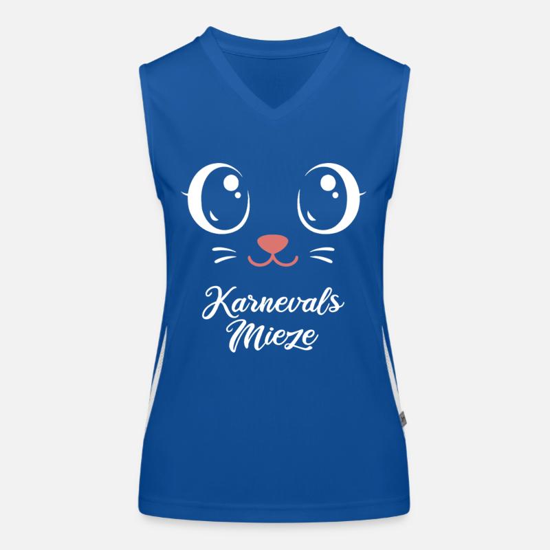 Karnevals Mieze | Big Face Kostüm Verkleidung Funktionelles Kontrast-Tank Top für Frauen
