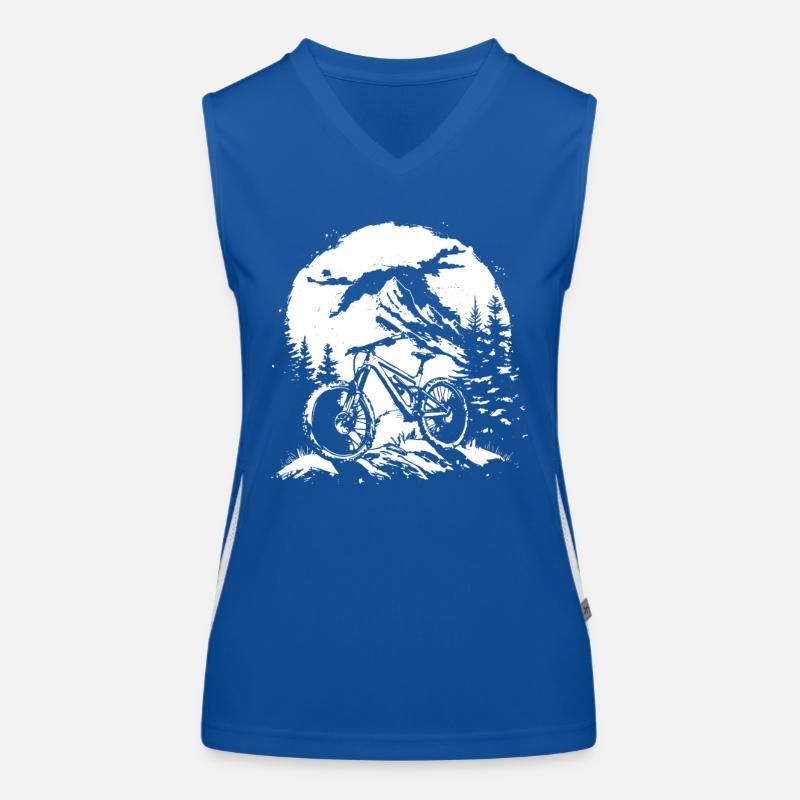 Mountainbiker Grafik Funktionelles Kontrast-Tank Top für Frauen