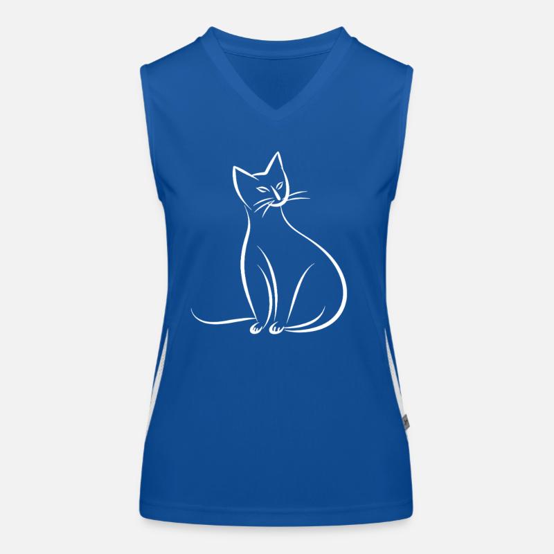 Dessin de chat Débardeur respirant contrasté Femme
