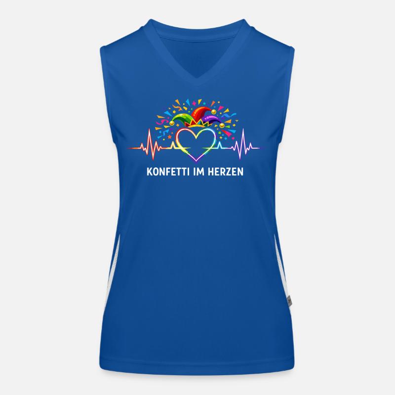 Confettis de carnaval dans l’ECG du cœur Débardeur respirant contrasté Femme