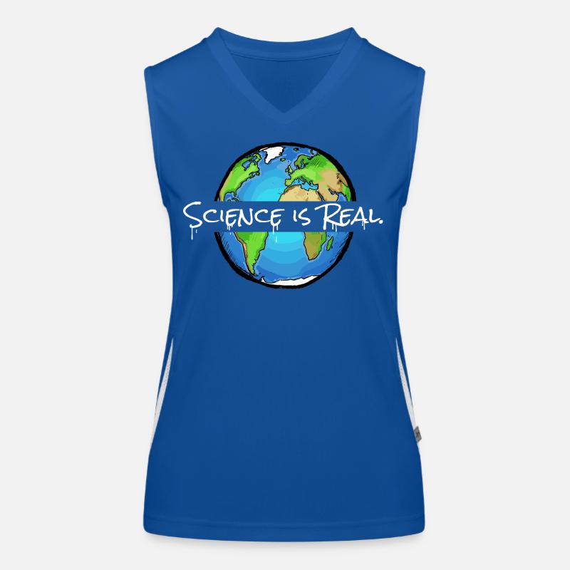 Science is Real | Weltkugel Funktionelles Kontrast-Tank Top für Frauen
