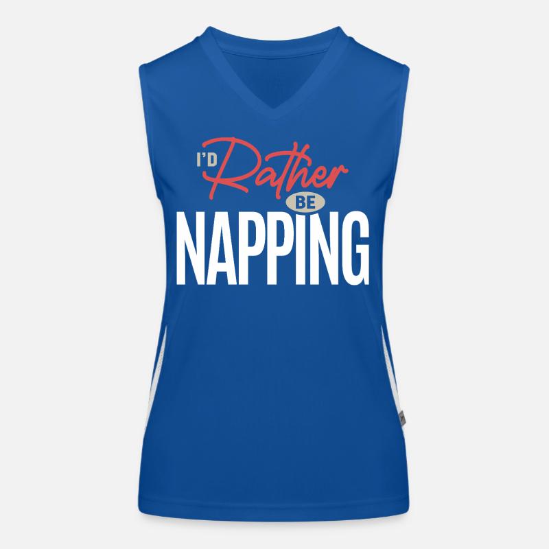 Ich würde lieber ein Nickerchen machen, lustiges Schlaf-Humor-Zitat Funktionelles Kontrast-Tank Top für Frauen