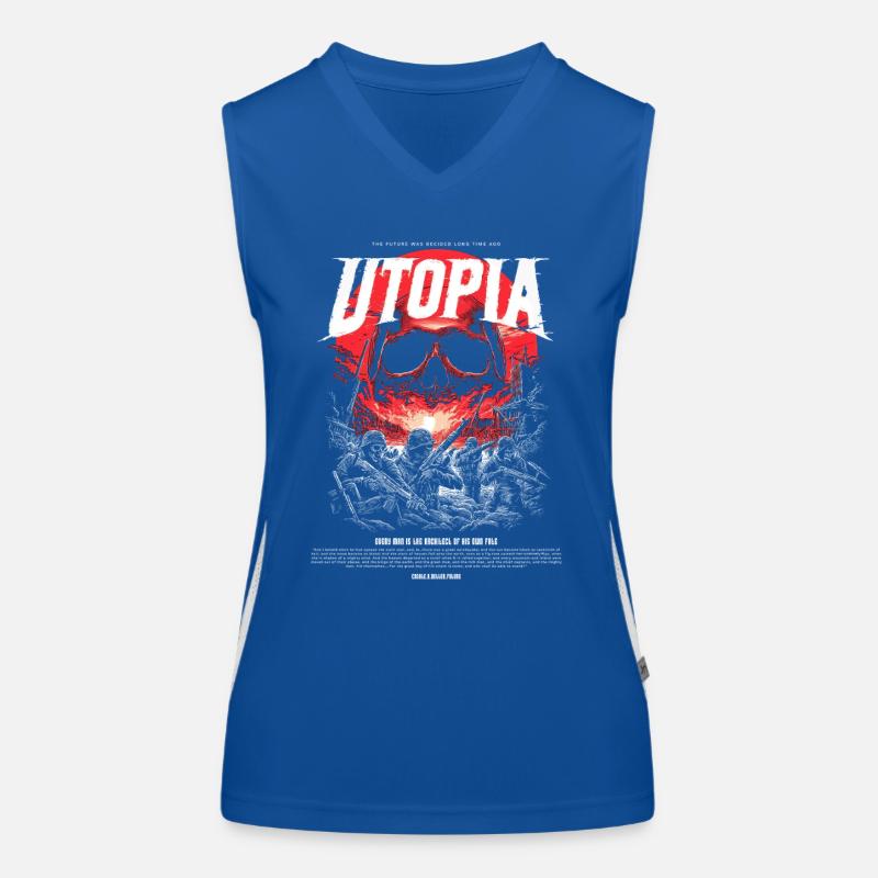 Utopia Skull Fire Red Women's Functional Contrast Tank Top