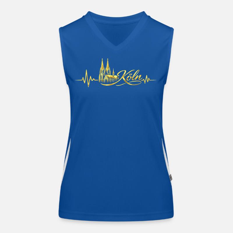 Cologne Heartbeat Skyline Cologne Cathedral Love Gift Women's Functional Contrast Tank Top
