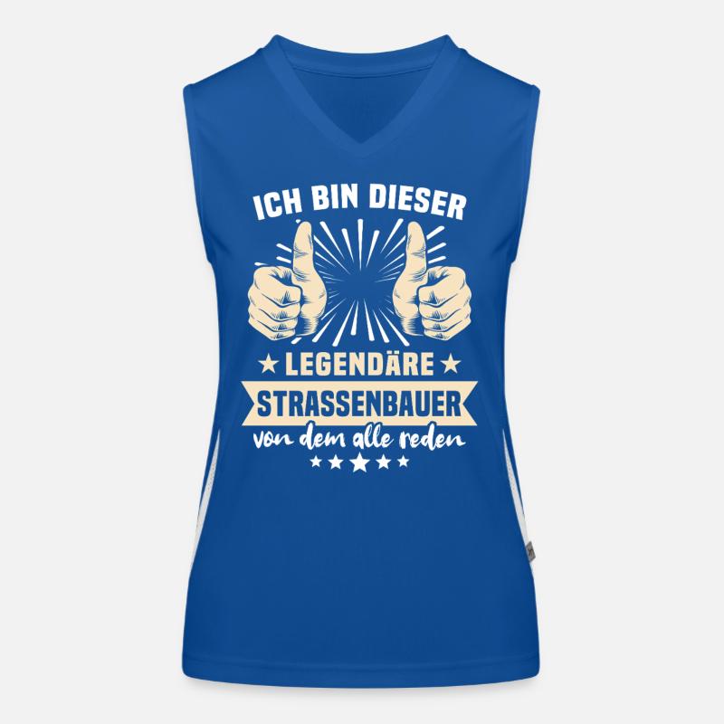 Strassenbauer Sprüche Funktionelles Kontrast-Tank Top für Frauen