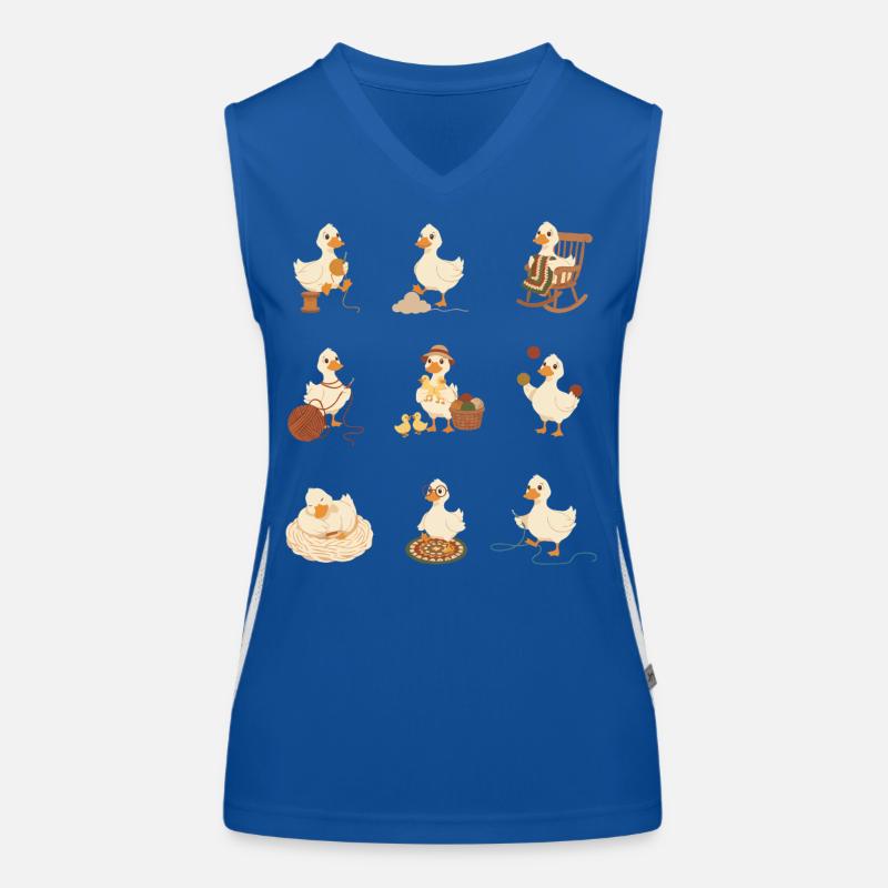 Funny Crochet Ducks Crochet Lover Yarn Lovers Women's Functional Contrast Tank Top