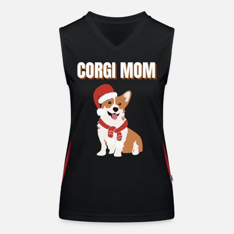 Maman Corgi Toutou de Noël Débardeur respirant contrasté Femme