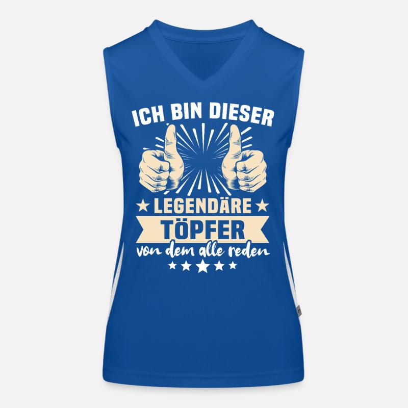 Töpfer Sprüche Funktionelles Kontrast-Tank Top für Frauen