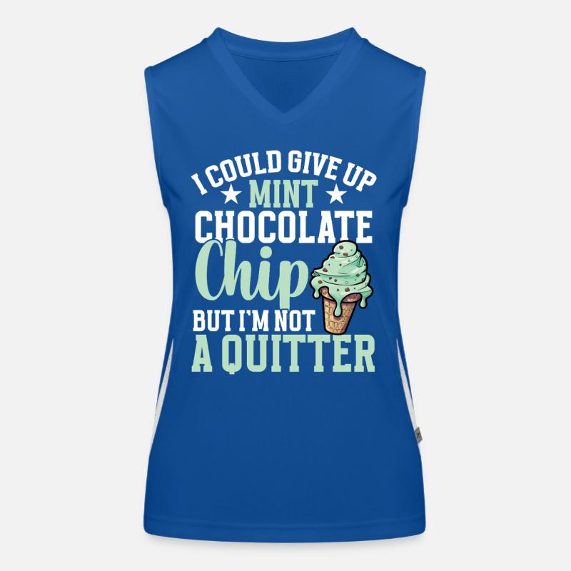 Mint Chocolate Chip Scoop Cream Flavor Mint Women's Functional Contrast Tank Top