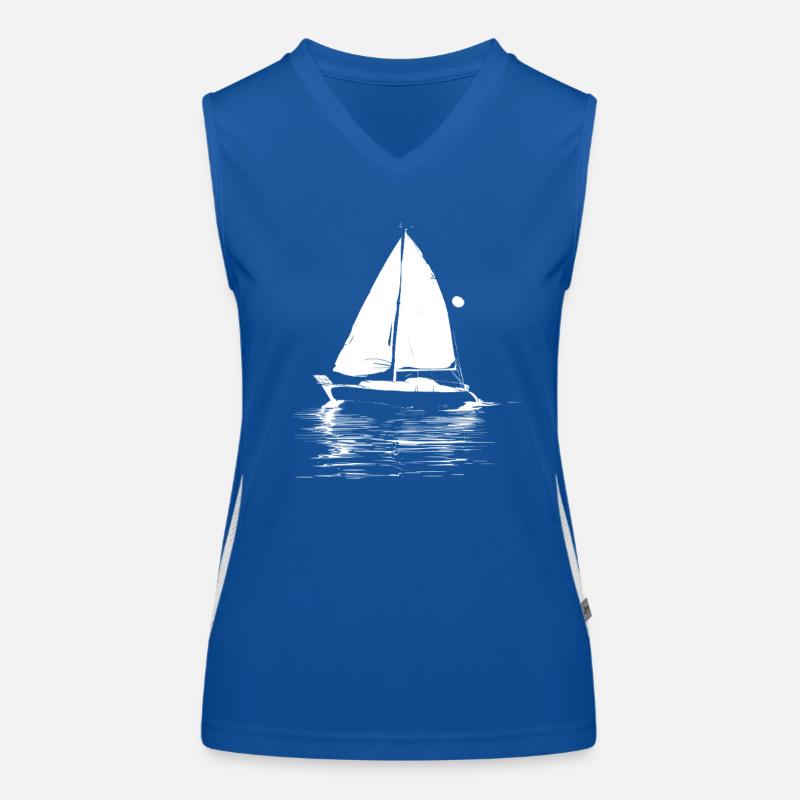 Segelboot Grafik Funktionelles Kontrast-Tank Top für Frauen