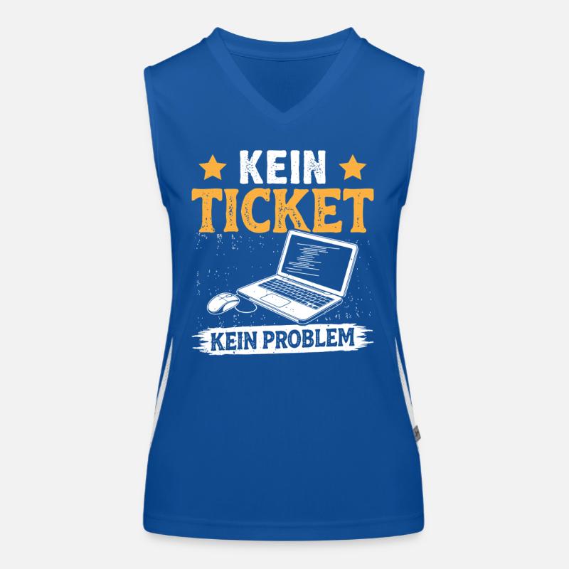 Nerd Computer KEIN TICKET KEIN PROBLEM LUSTIG Funktionelles Kontrast-Tank Top für Frauen