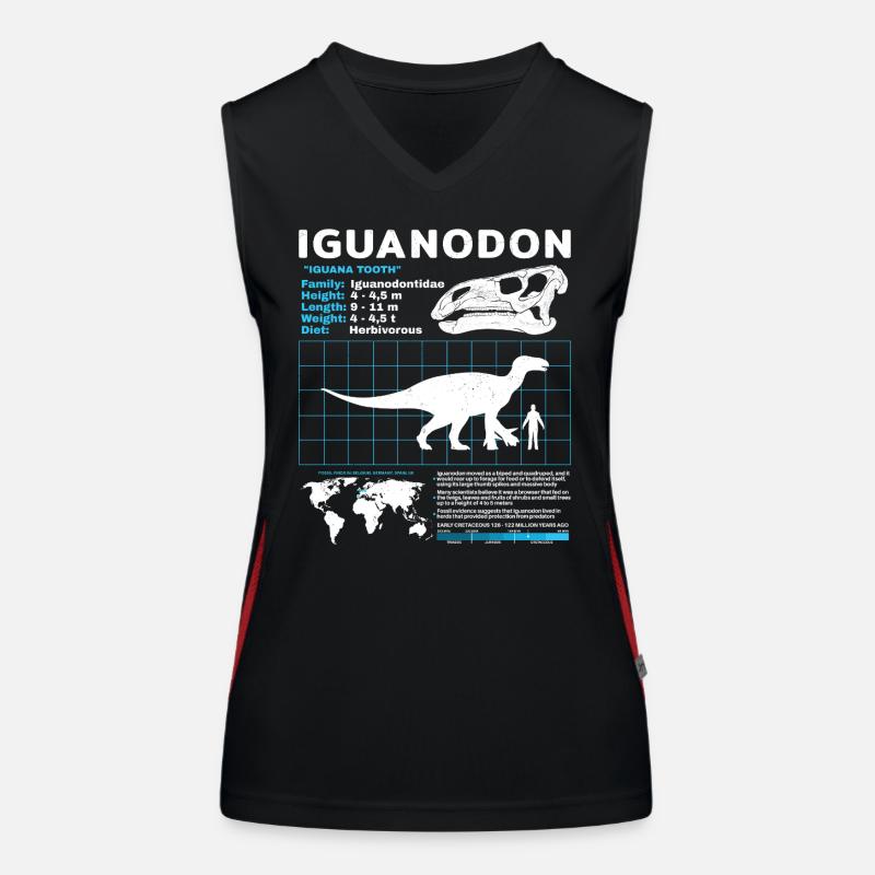 Fiche d’information sur l’Iguanodon Débardeur respirant contrasté Femme