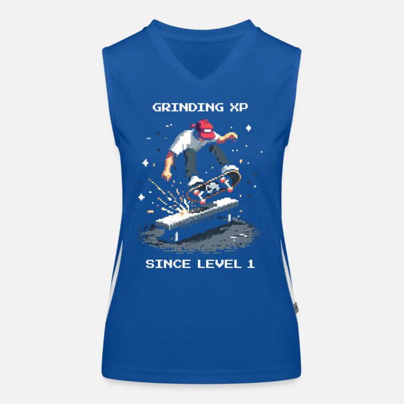 Grinding XP seit Level 1 | Skateboard Funktionelles Kontrast-Tank Top für Frauen