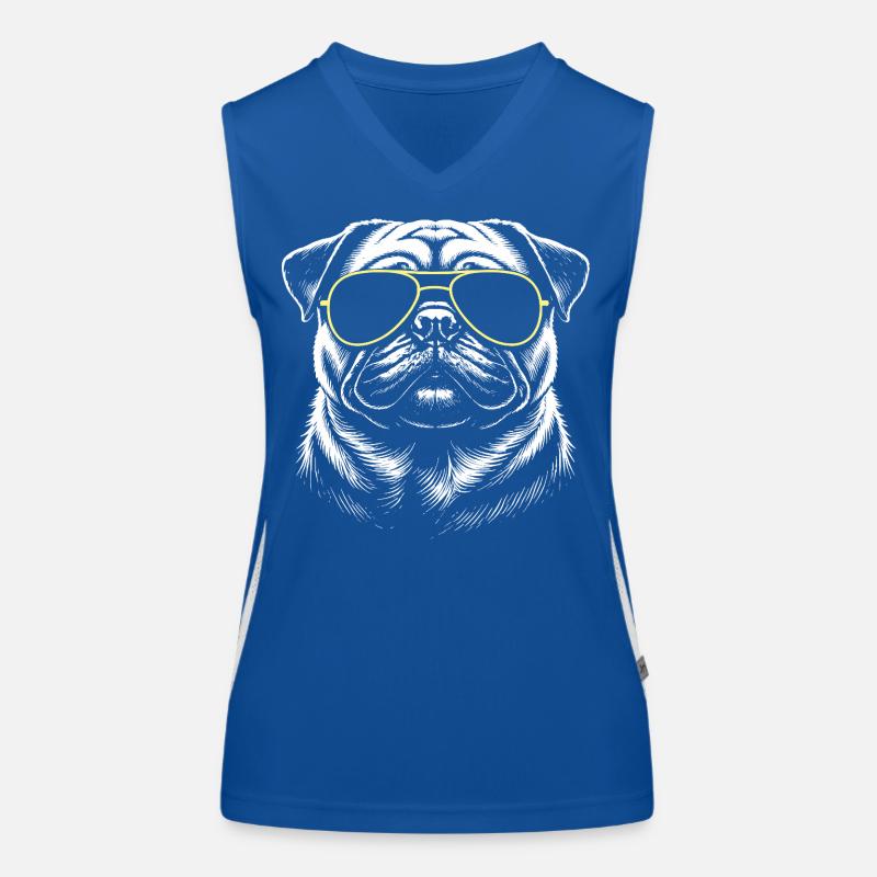 Pug Head Women's Functional Contrast Tank Top