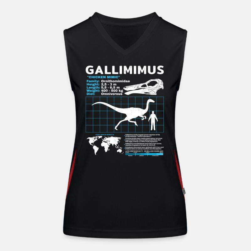 Fiche d’information sur le Gallimimus Débardeur respirant contrasté Femme