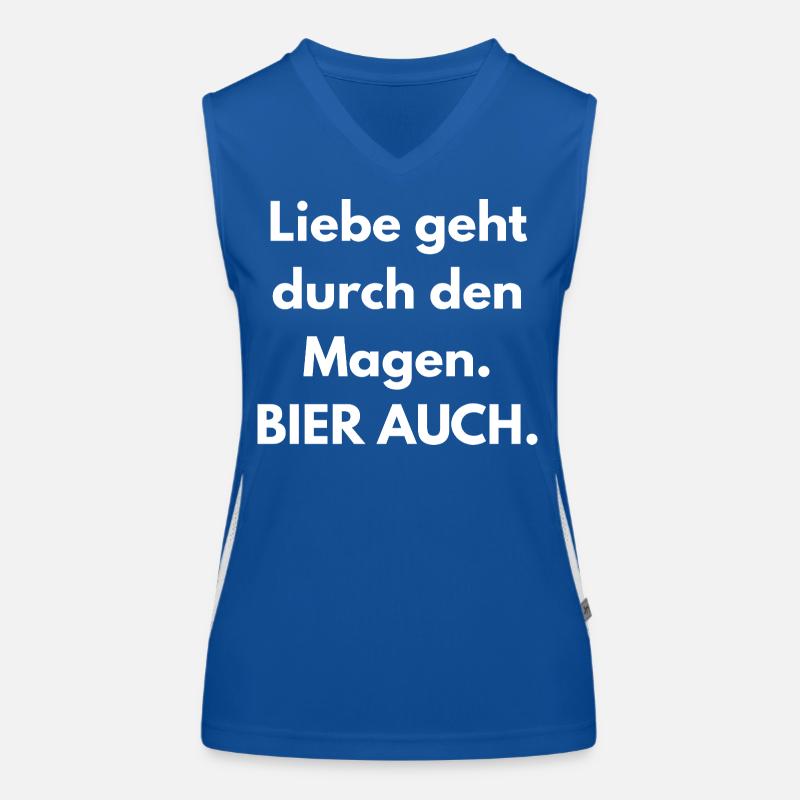 Liebe geht durch den Magen Bier auch Funktionelles Kontrast-Tank Top für Frauen