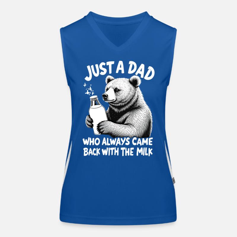 Bär mit Milch – Vatertier Spruch Funktionelles Kontrast-Tank Top für Frauen