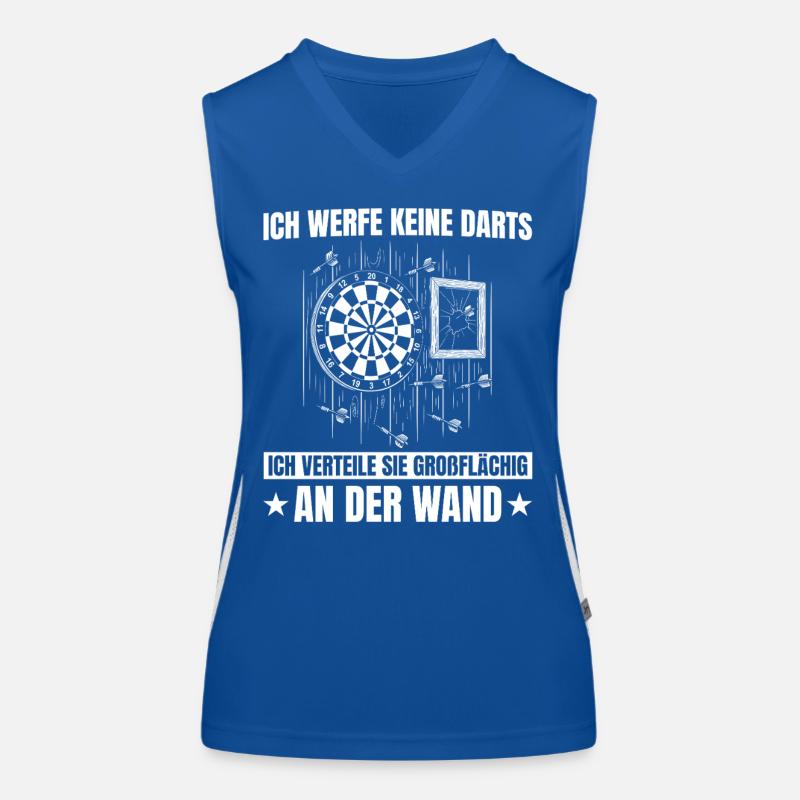 Distributing darts over a large area - Funny darts player Women's Functional Contrast Tank Top