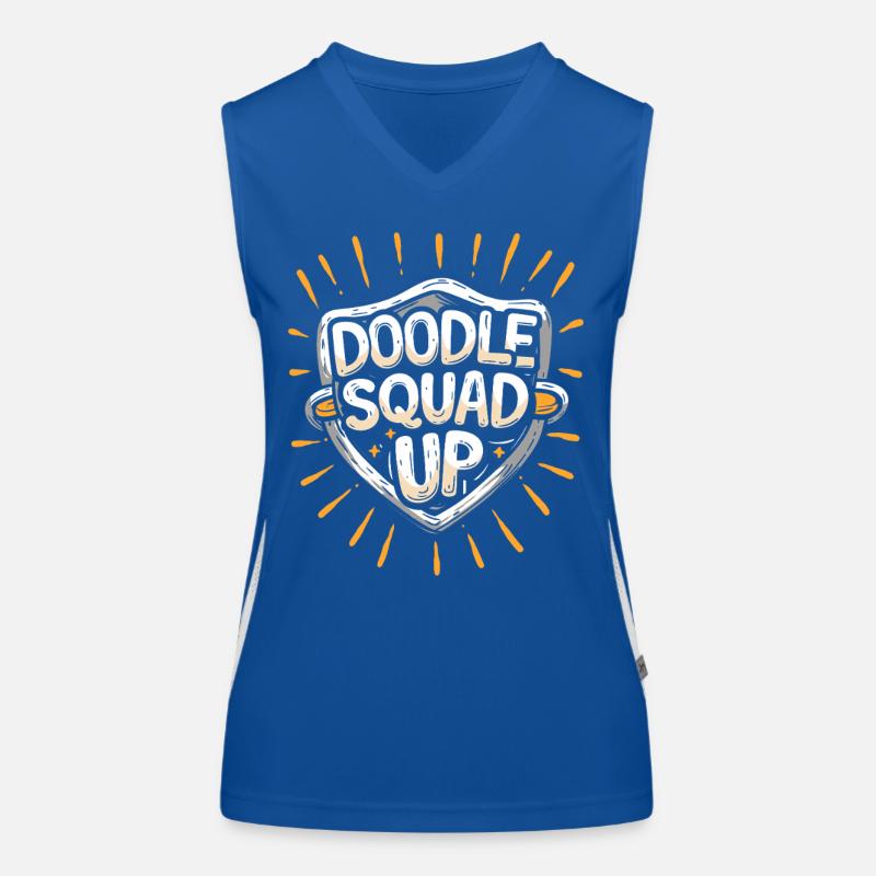 Doodle Squad Up Doodle Drawing Women's Functional Contrast Tank Top