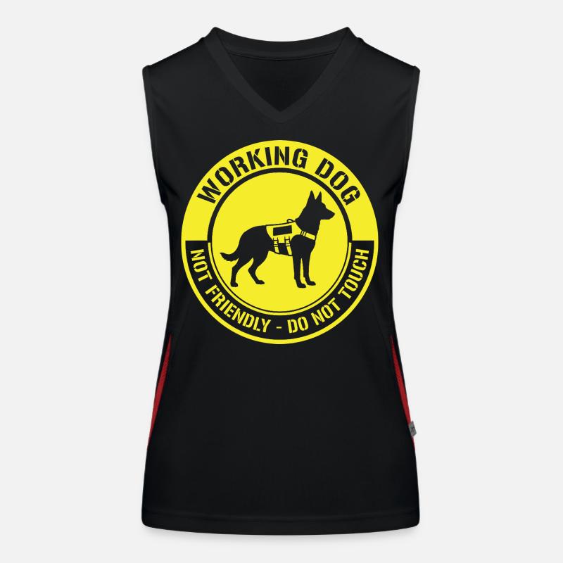 Not Friendly Dog Working Funny Meme Women's Functional Contrast Tank Top