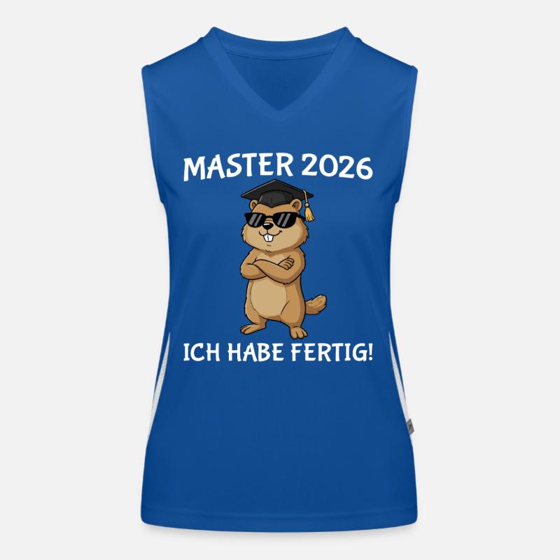 Masterprüfung 2026 bestandener Abschluss Studium Funktionelles Kontrast-Tank Top für Frauen