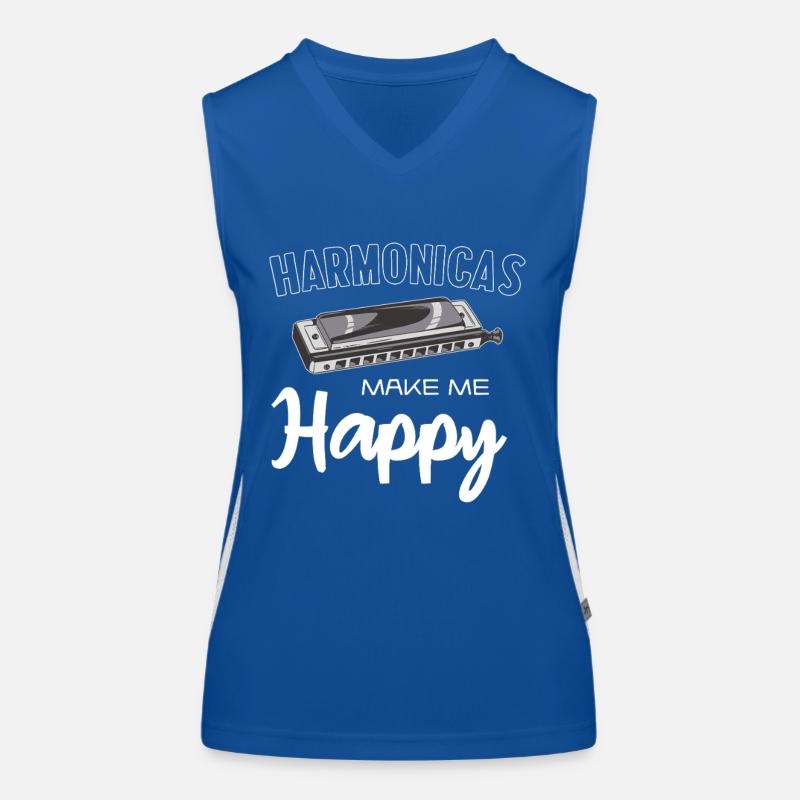 Harmonicas Make Me Happy Funktionelles Kontrast-Tank Top für Frauen
