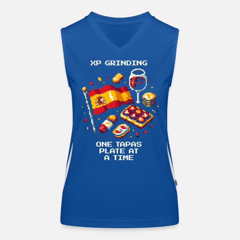 XP grinden | Tapas Spanien Barhopping Funktionelles Kontrast-Tank Top für Frauen
