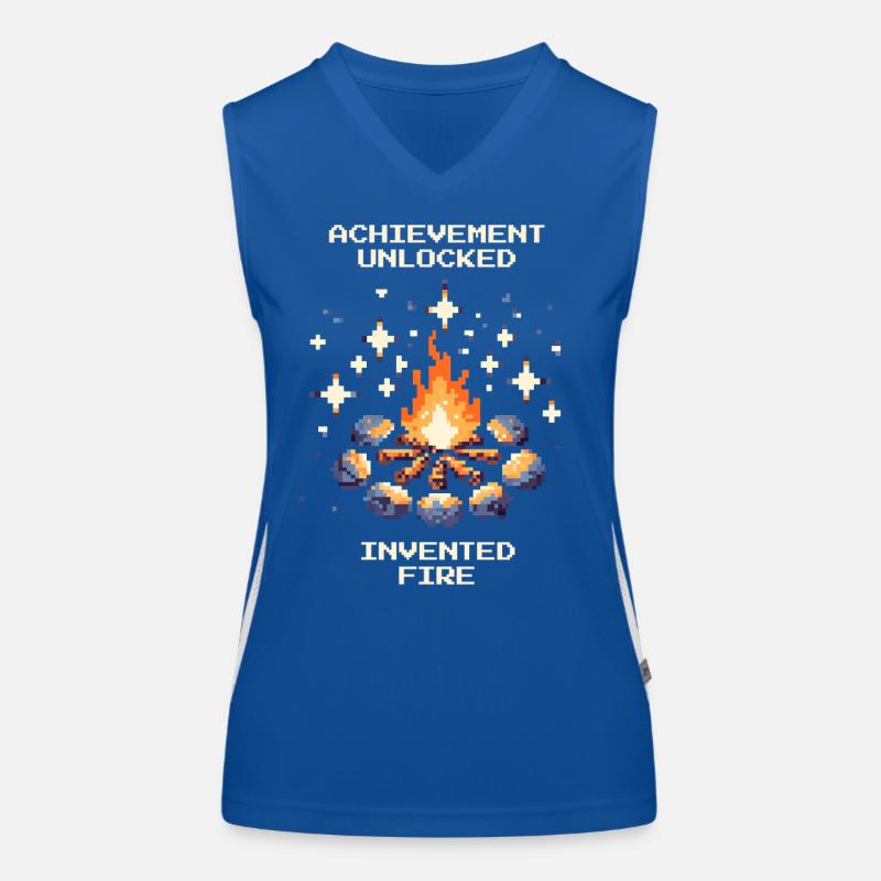 Fire Invented | Stone Age caveman Women's Functional Contrast Tank Top