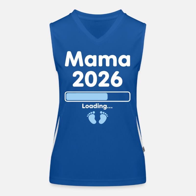 Mama 2026 Loading Schwangerschaft Nachwuchs Funktionelles Kontrast-Tank Top für Frauen