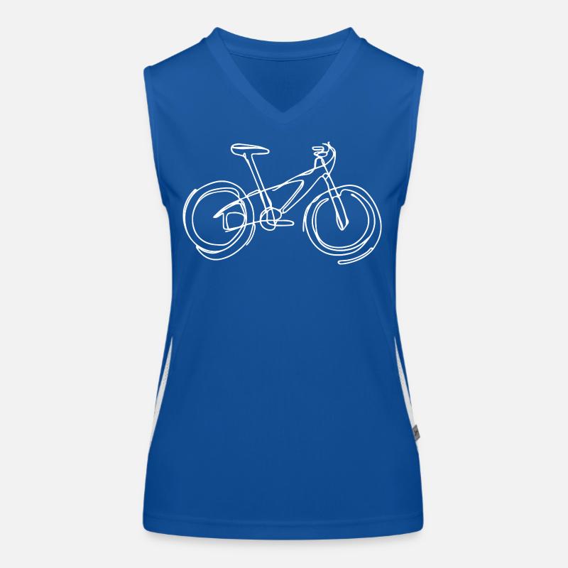Mountain Bike Drawing Women's Functional Contrast Tank Top
