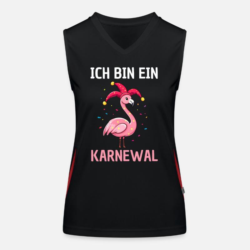Flamingo Karneval Fasching Kostüm Funktionelles Kontrast-Tank Top für Frauen