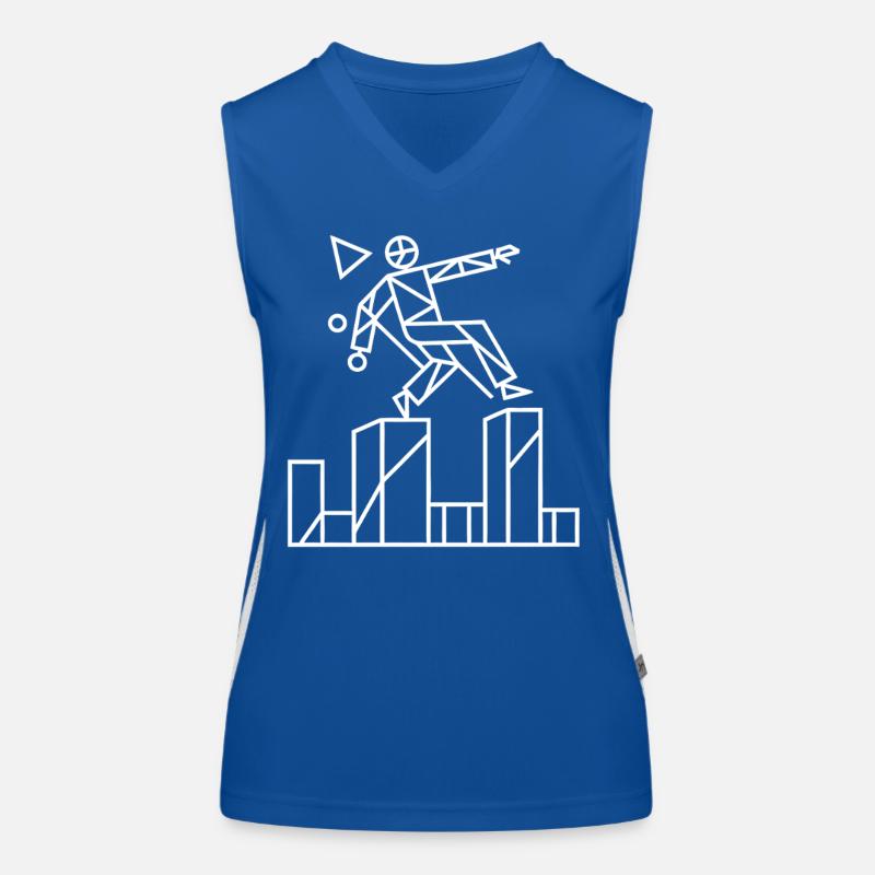 Parkour Runner Geometric Line Art Women's Functional Contrast Tank Top