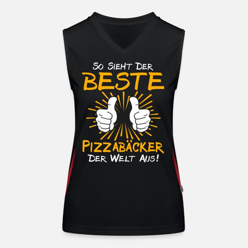 Pizza Maker Gift Idea Women's Functional Contrast Tank Top