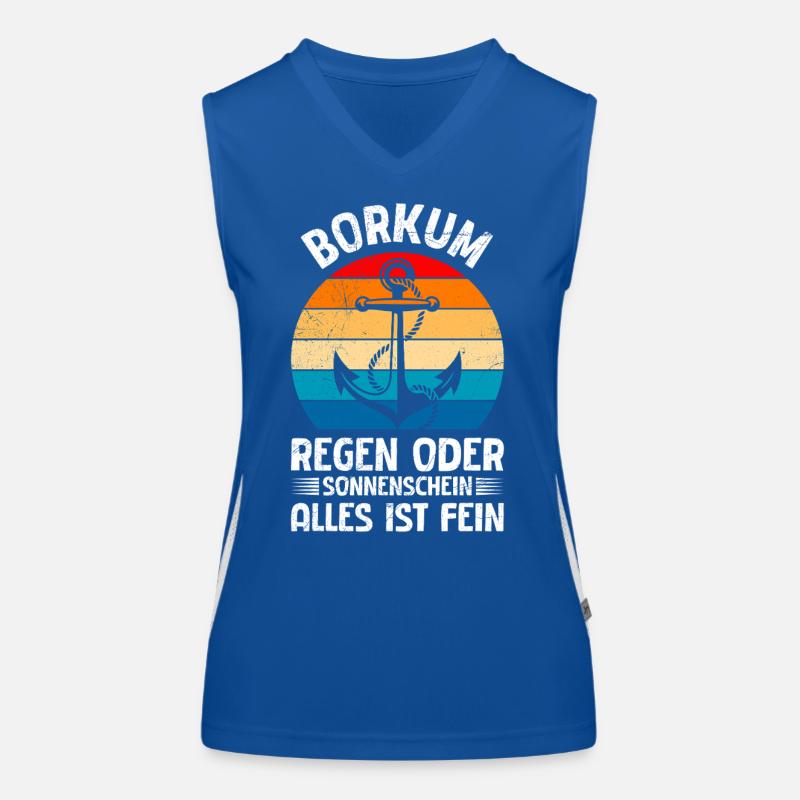 BORKUM REGEN ODER SONNENSCHEIN ALLES IST FEIN Funktionelles Kontrast-Tank Top für Frauen