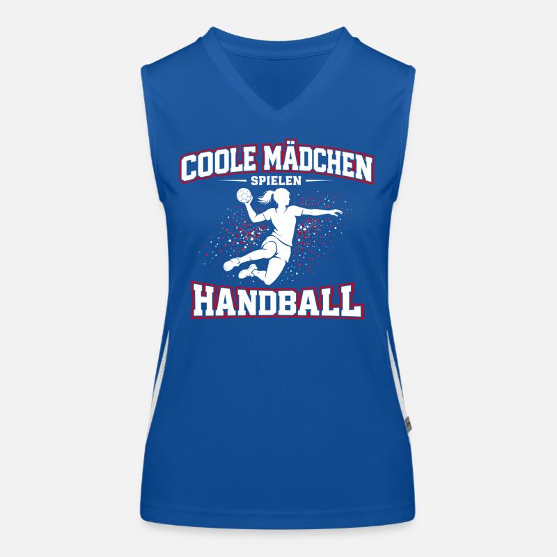 Handball Mädchen Spruch Geschenk Funktionelles Kontrast-Tank Top für Frauen