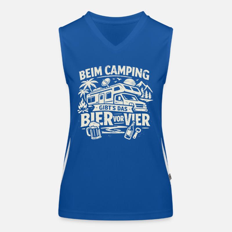 Camping | Bier vor Vier Funktionelles Kontrast-Tank Top für Frauen