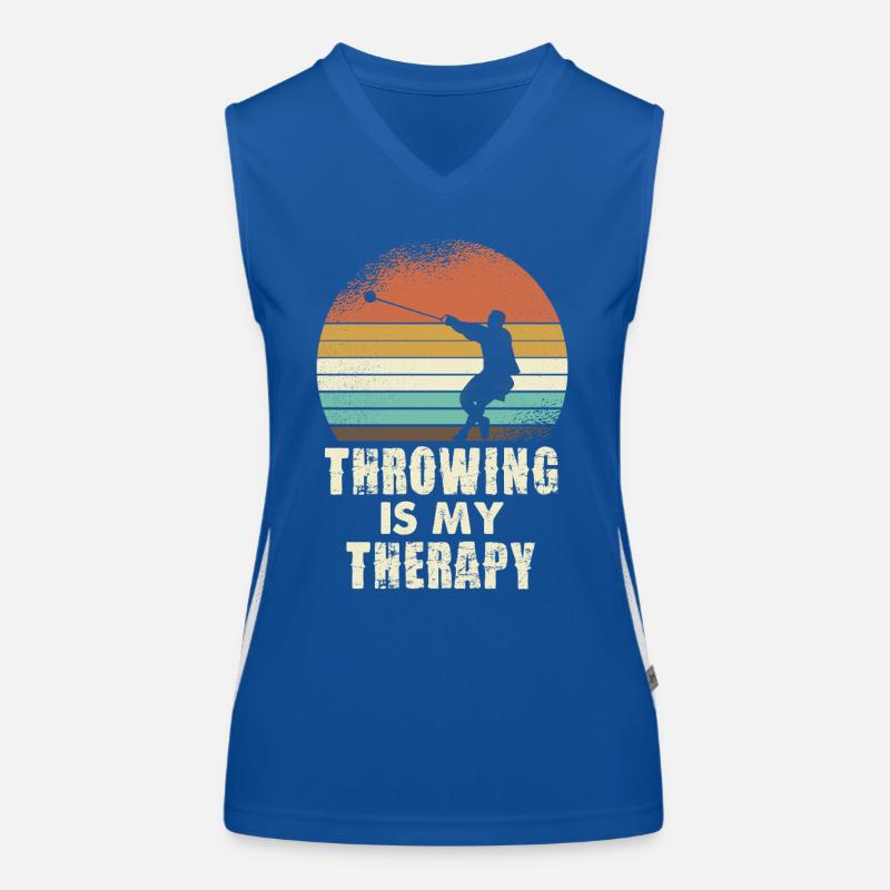 Throwing Therapy Retro Sunset Funktionelles Kontrast-Tank Top für Frauen