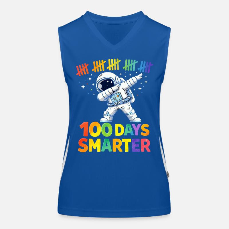Astronaut 100 Tage Schlauer Funktionelles Kontrast-Tank Top für Frauen