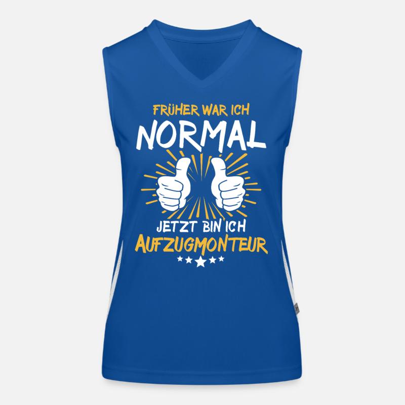 Aufzugmonteur Spruch Funktionelles Kontrast-Tank Top für Frauen