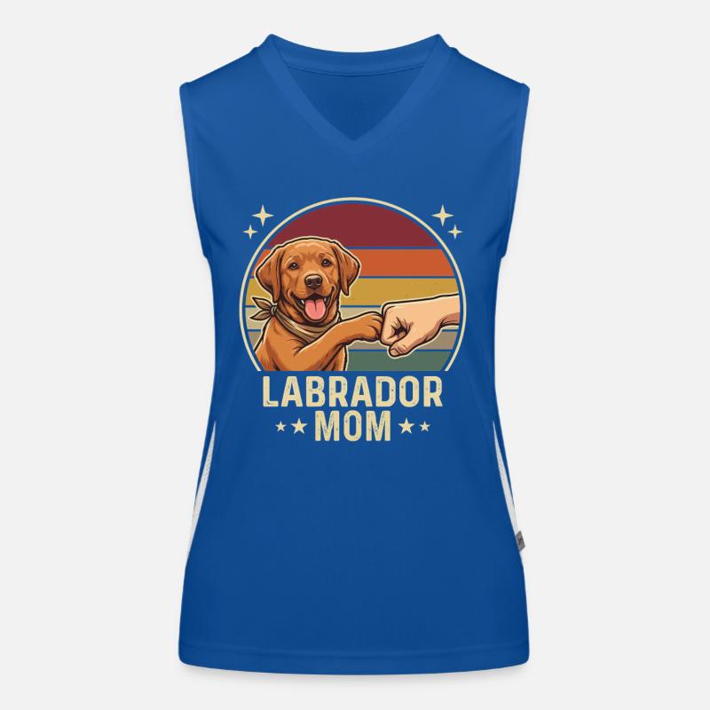 Retro Labrador Mom Foxred Pfotenclash Funktionelles Kontrast-Tank Top für Frauen