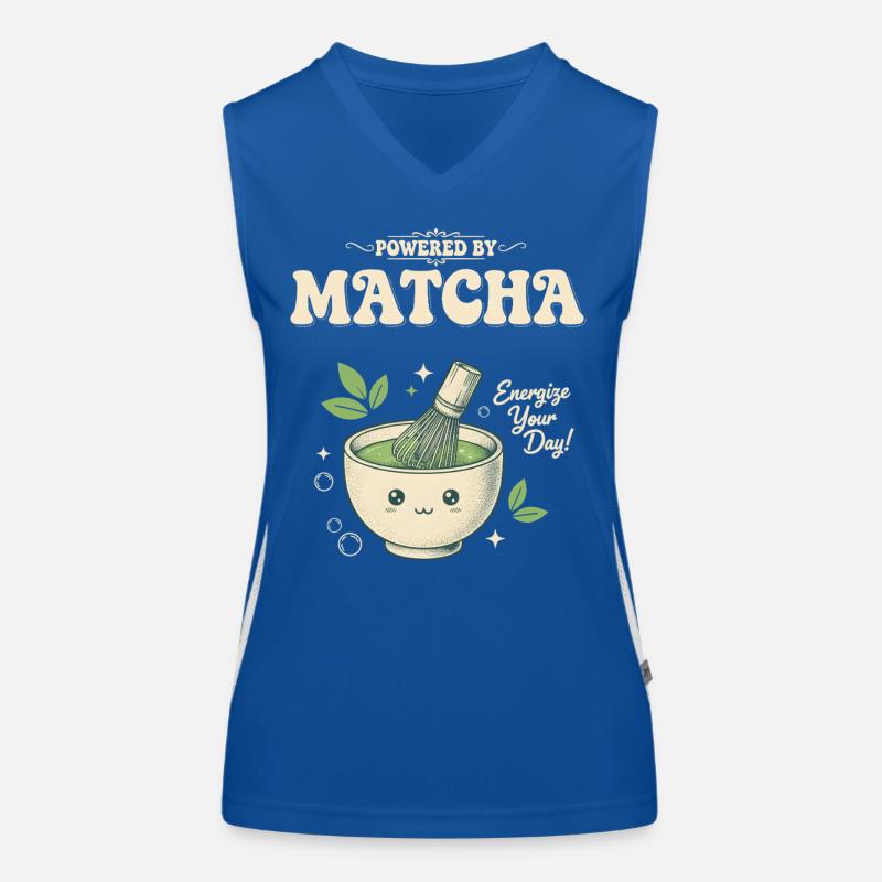 Powered By Matcha Energize Your Day Matcha Tea Women's Functional Contrast Tank Top