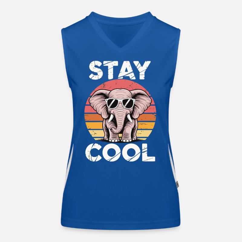Stay Cool Elefant - Kinder Retro Funktionelles Kontrast-Tank Top für Frauen