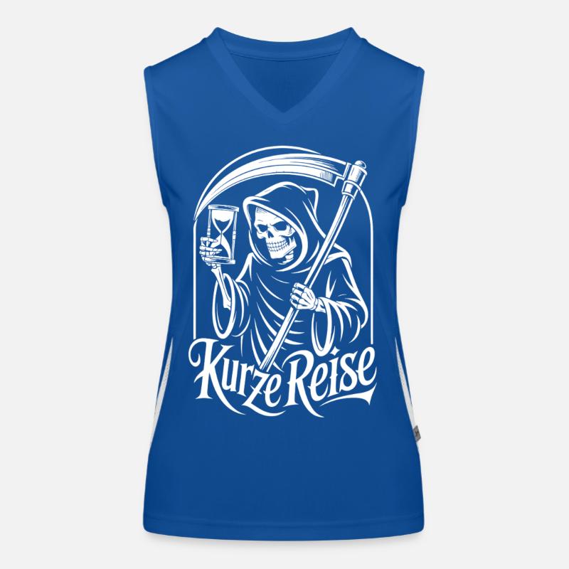 Sensenmann mit Sanduhr – No Doubts Spruch Gothic Funktionelles Kontrast-Tank Top für Frauen